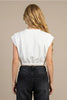 White Padded Shoulder Crop Top - Little Jill & Co.