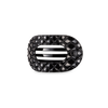 Flat Round Hair Clip | Small | Jet Black Quilted