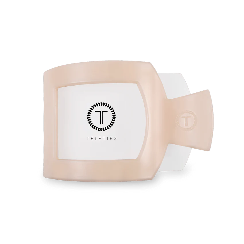 Almond Beige Flat Sq Clip Med