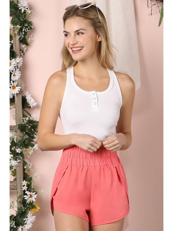 SMOCKING HIGH WAIST BAND COMFY SHORTS - Little Jill & Co.