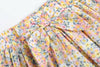 Peach Floral Print Skort and Collared Ruffle Shirt 2pc Set