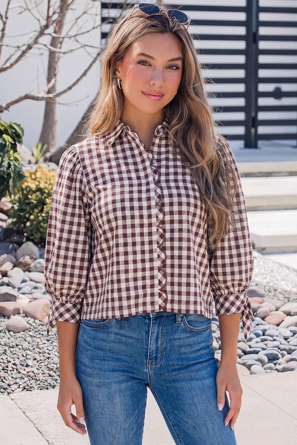 Plaid Knot Button Down Shirt