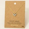 Gold Dipped Epoxy Checkered Heart Pendant Necklace