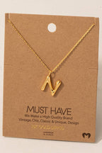 Gold Dipped Bubble Letter Pendant Necklace