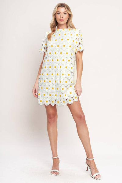 A woven lace mini shift dress - ID23231 - Little Jill & Co.