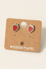 Gold Dipped Epoxy Strawberry Stud Earrings