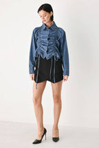 A lightweight denim top