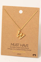 Gold Dipped Bubble Letter Pendant Necklace