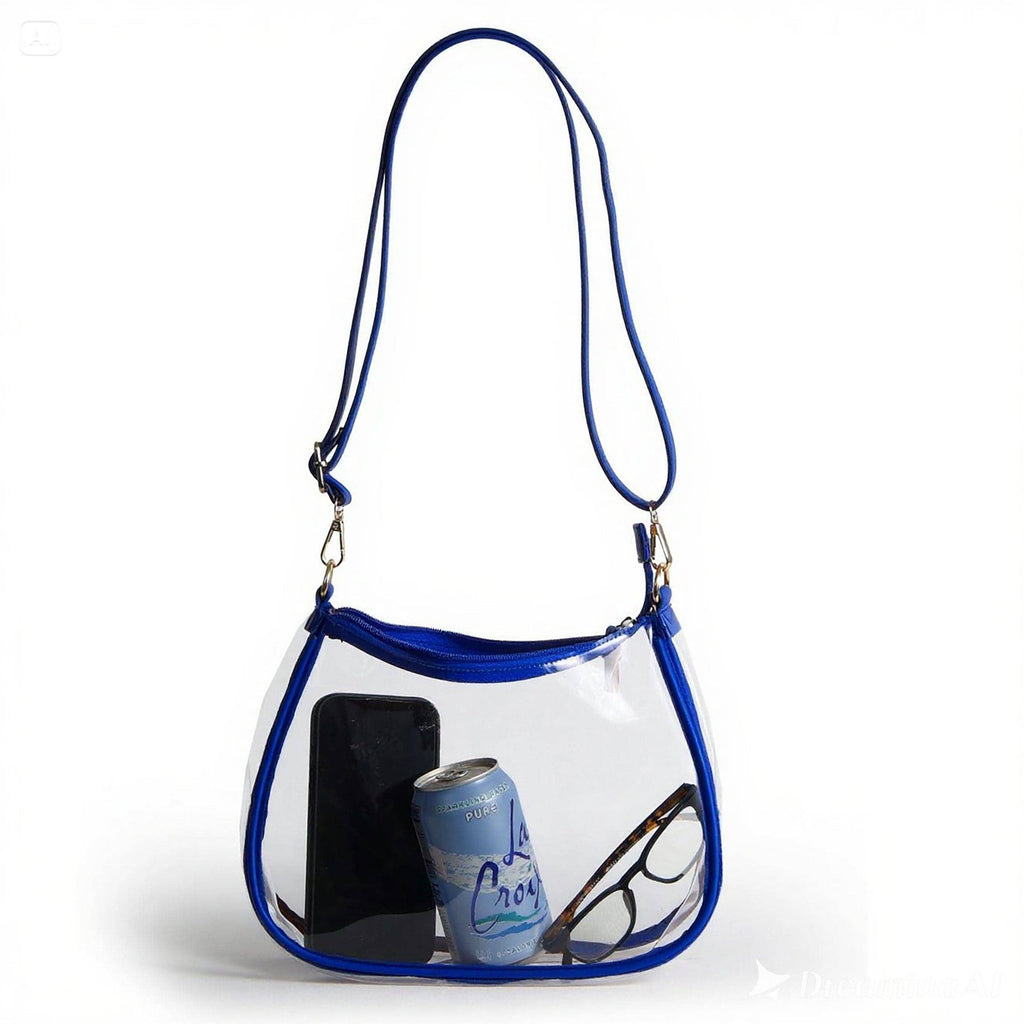 Sara Large Clear Purse - Royal Blue