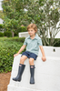 Banks Boys Performance Polo - Aqua/White Stripe