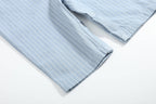 Blue Pinstripe Mallard Duck Smocked Longalls