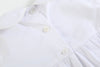 White Collared Button Romper with Bonnet