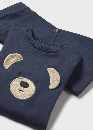 Blue Bear Pants and Sweatshirt Set
