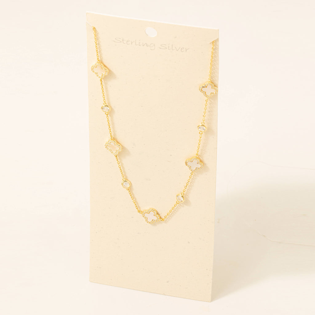 Sterling Silver Clover Charm Necklace