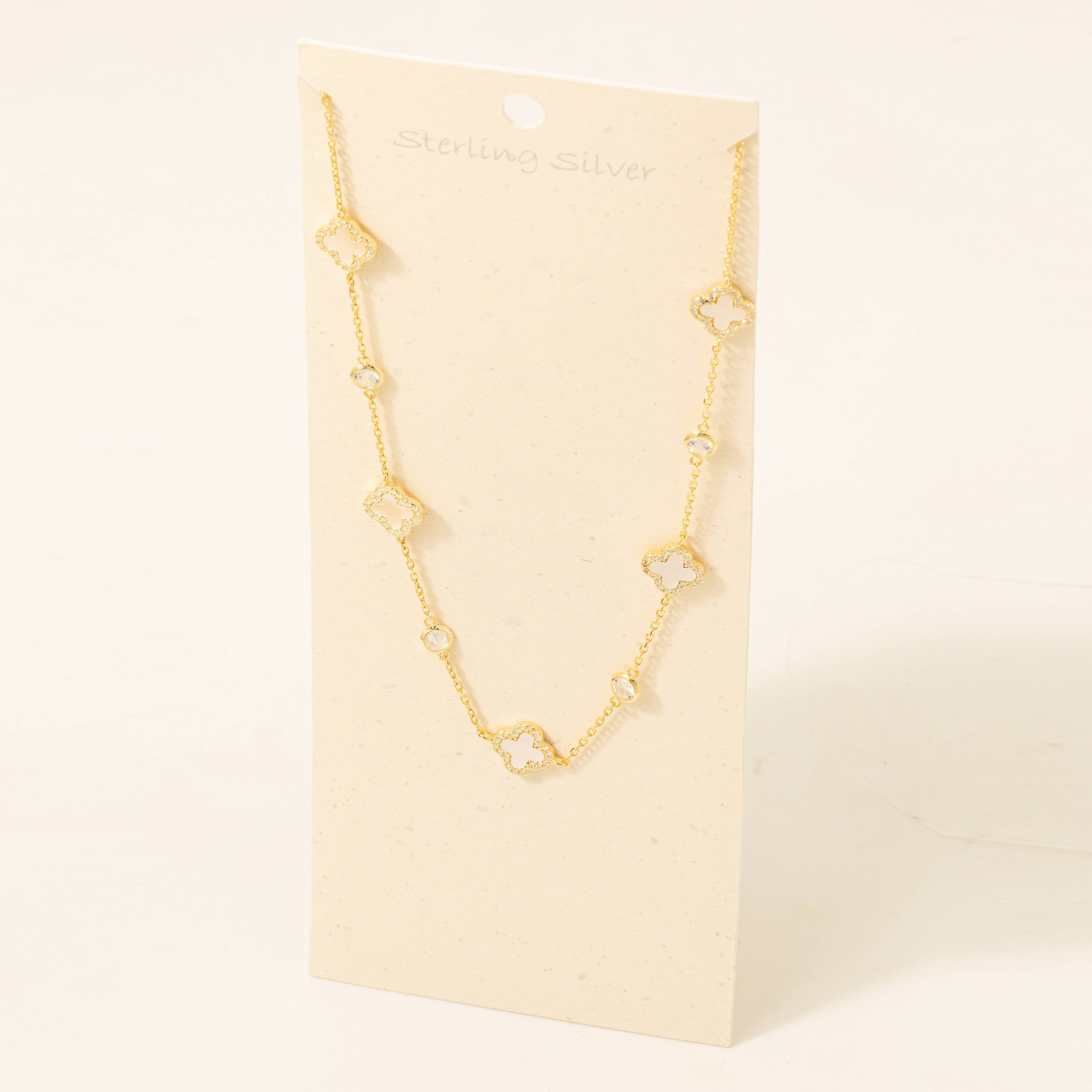 Sterling Silver Clover Charm Necklace