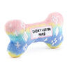 Pink Ombre Chewy Vuiton Bone Squeaker Dog Toy