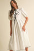 Bow Tie Short Sleeve Midi Dress