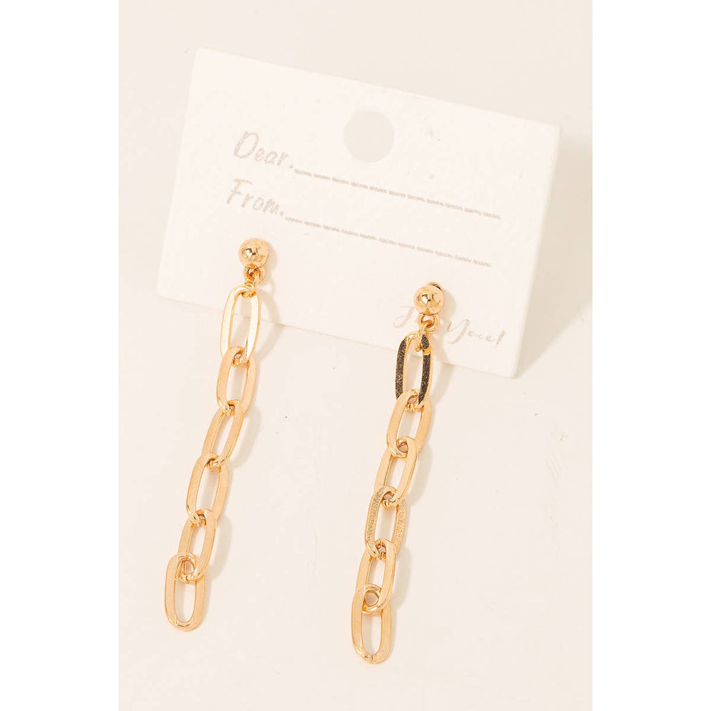 Dainty Oval Chain Dangle Earrings