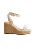The Catalina | White Scalloped Espadrille Wedge for Summer