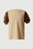 Smithsonian Cheetah Puff Sleeve Knit Top