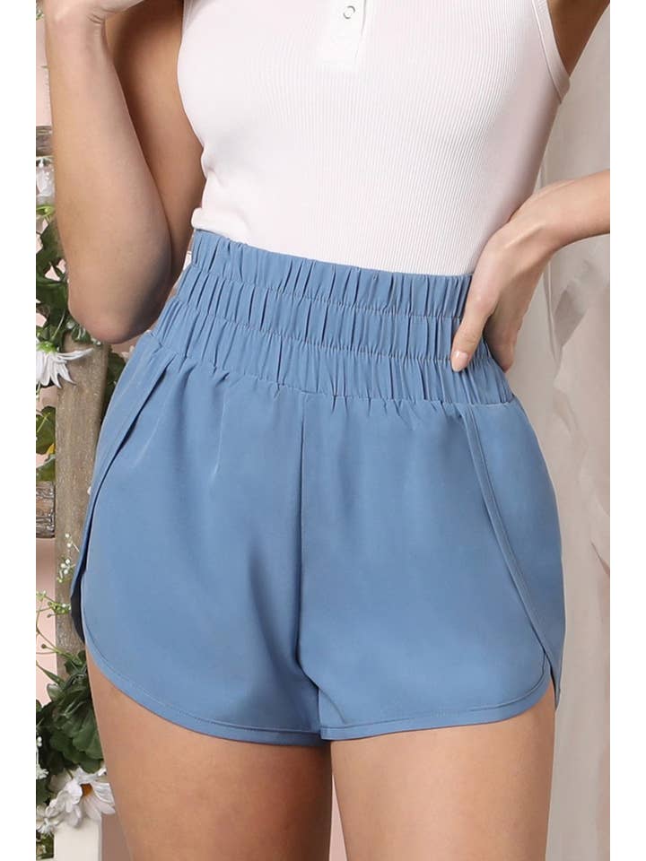 SMOCKING HIGH WAIST BAND COMFY SHORTS - Little Jill & Co.