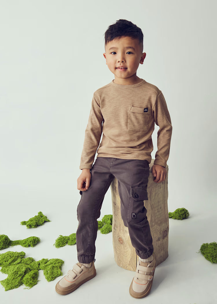 Boys Basic LS Tee Caramelo - Little Jill & Co.