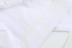 White Collared Button Romper with Bonnet