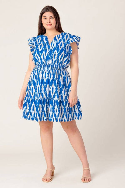 A printed woven mini dress - ID22042-P
