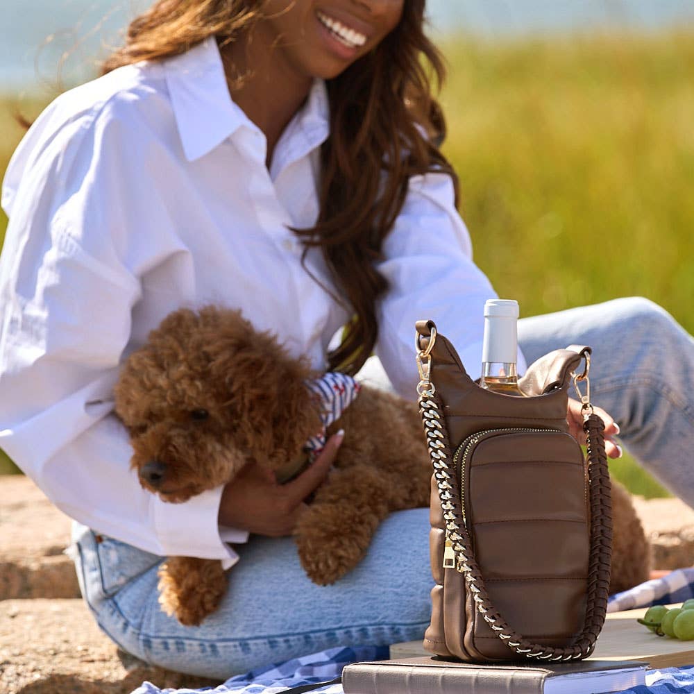 Brown Mocha Vegan Leather HydroBag® with Strap Bundle