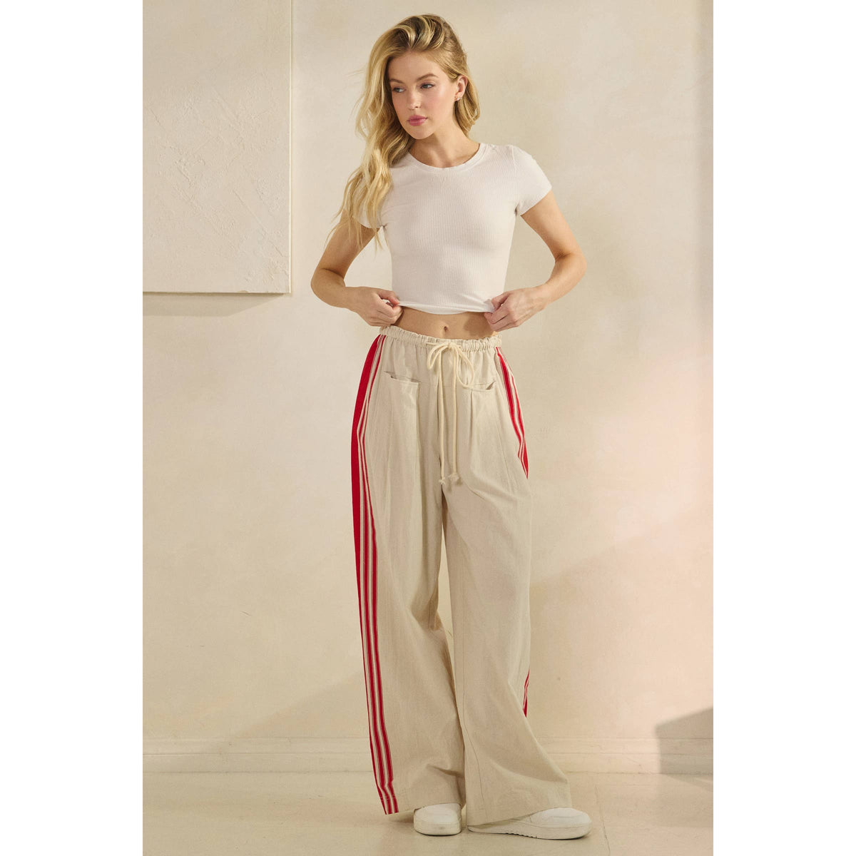 Sport Striped Wide Legged Pants