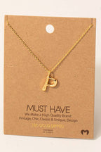 Gold Dipped Bubble Letter Pendant Necklace