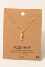 Gold Dipped Bubble Letter Pendant Necklace