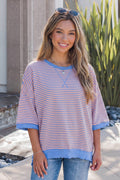 Colorblock Scalloped Trim Top