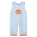 Light Blue Pumpkin Applique Overalls - Little Jill & Co.