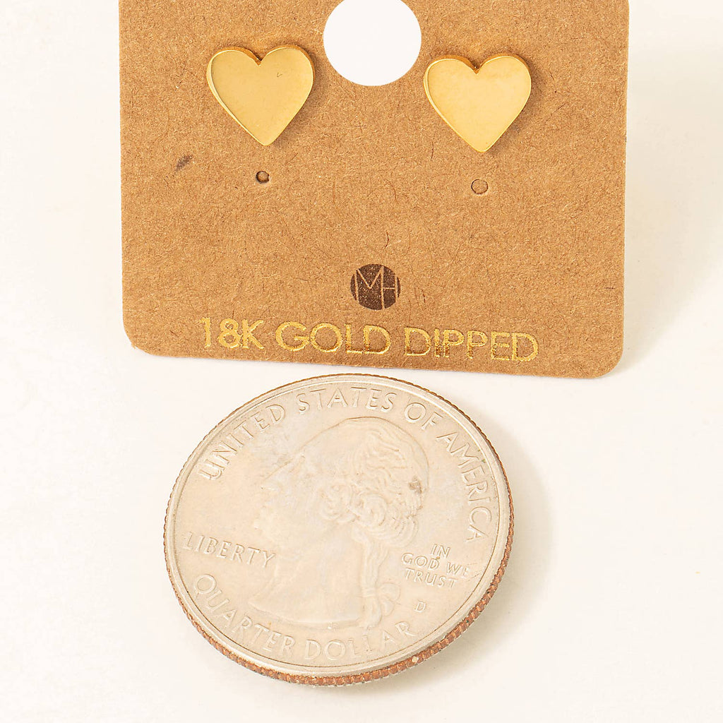 Gold Dipped Polished Mini Stud Earrings