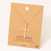 Pave Cross Pendant Chain Necklace