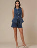 Ladies Denim Sleeveless Tank Top and Shorts Sets 16881