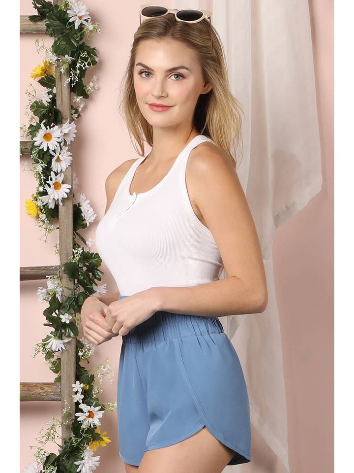 SMOCKING HIGH WAIST BAND COMFY SHORTS - Little Jill & Co.
