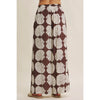 Coastal Breeze Earthy Aesthetic Seashell Print Wide-Leg Pant