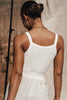 U-neck thread knit solid color short crop slim-fit vest