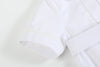 White Collared Button Romper with Bonnet