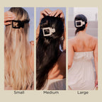 Square Flat Hair Clip | Med. | Blonde Tortoise