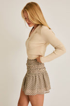 COLLARED SWEATER RIB TOP