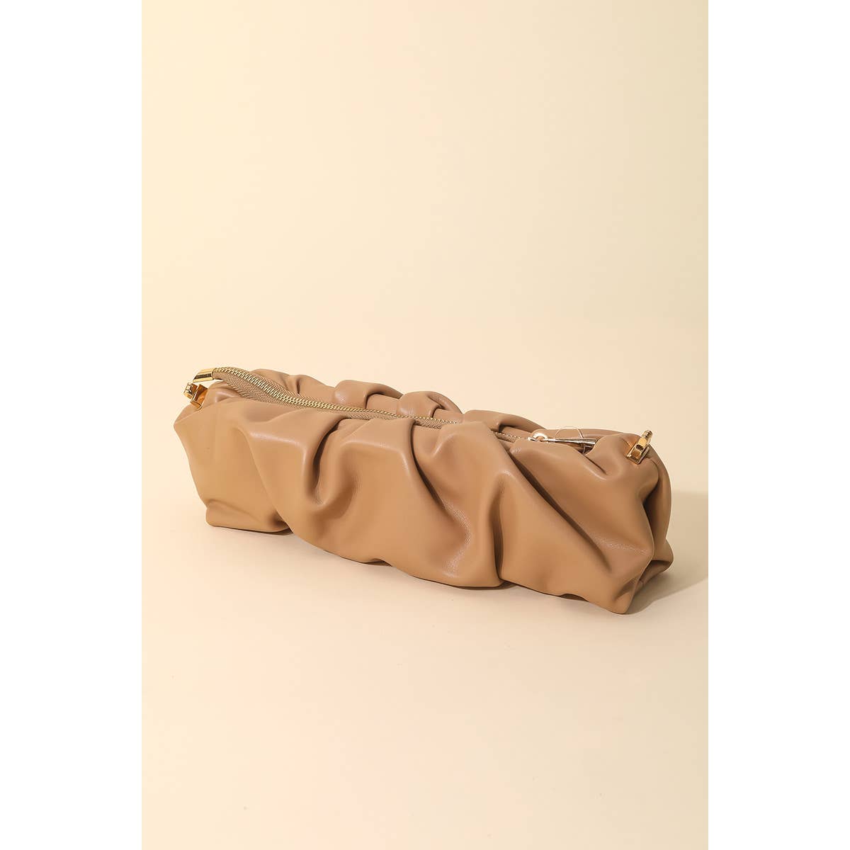 Faux Leather Rectangle Scrunch Fashion Bag