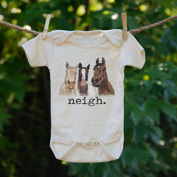 "Neigh" Horse Country Western Farm Baby Boy Girl Clothing