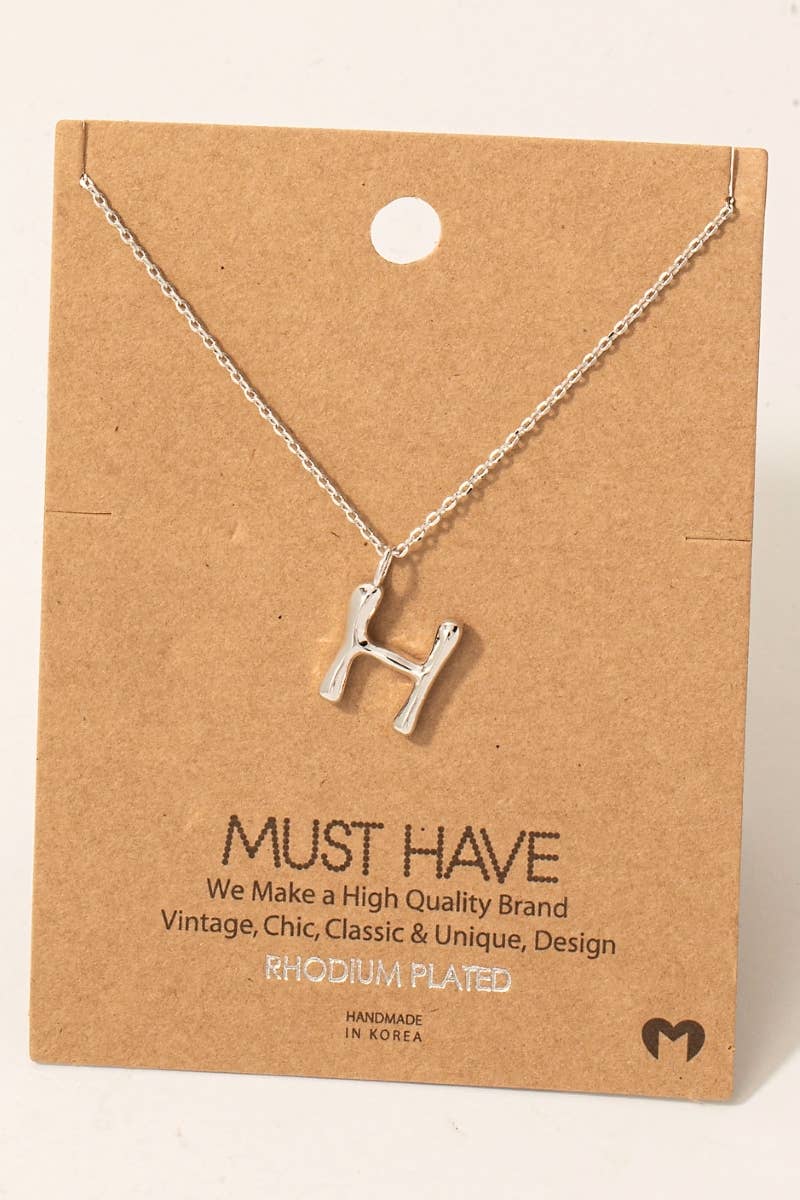 Gold Dipped Bubble Letter Pendant Necklace