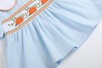 Light Blue Pumpkin Vine Smocked Dress and Bloomers
