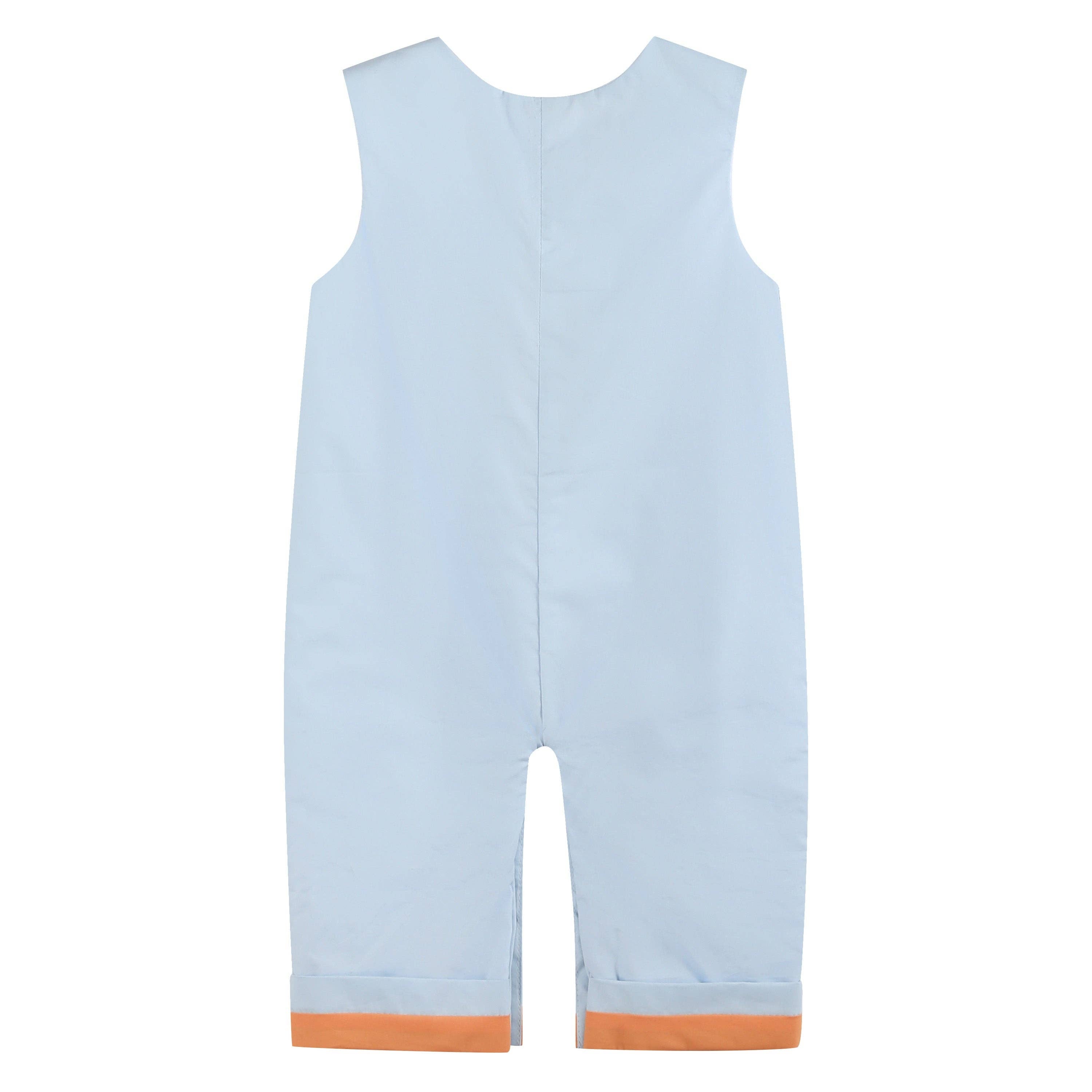 Light Blue Pumpkin Applique Overalls - Little Jill & Co.