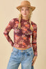 Floral Printed Long Sleeve Mesh Top - Little Jill & Co.