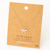Rhinestone Ribbon Bow Pendant Necklace